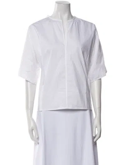 Pre-owned Sofie D'hoore V-neck Three-quarter Sleeve Blouse In White