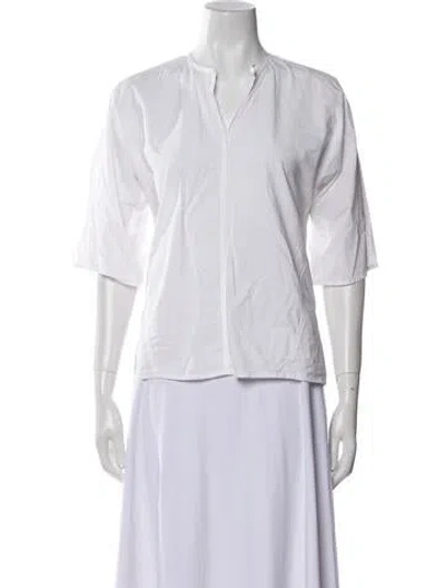 Pre-owned Sofie D'hoore V-neck Three-quarter Sleeve Blouse In White