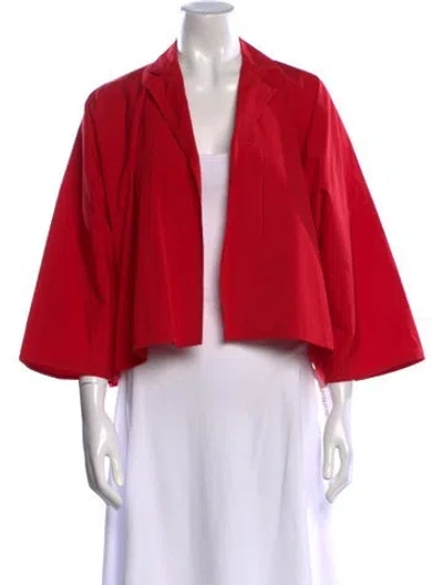 Pre-owned Sofie D'hoore V-neck Three-quarter Sleeve Crop Top In Red