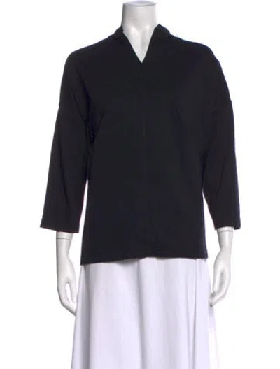 Pre-owned Sofie D'hoore V-neck Three-quarter Sleeve Top In Black