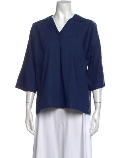 Pre-owned Sofie D'hoore V-neck Three-quarter Sleeve Top In Blue