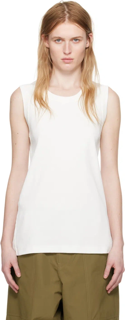 Sofie D'hoore White Ribbed Tank Top In Off White