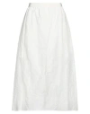 Sofie D'hoore Woman Midi Skirt Cream Size 4 Linen, Cotton In White