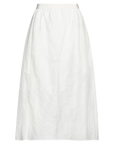Sofie D'hoore Woman Midi Skirt Cream Size 4 Linen, Cotton In White