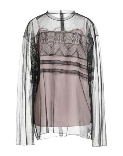 Sofie D'hoore Woman Top Black Size 6 Nylon In Multi