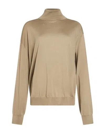 Sofie D'hoore Woman Turtleneck Khaki Size M Wool In Brown