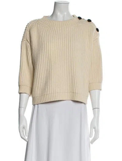 Pre-owned Sofie D'hoore Wool Bateau Neckline Sweater In Neutral