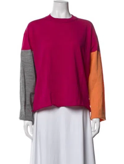 Pre-owned Sofie D'hoore Wool Colorblock Pattern Sweater In Pink