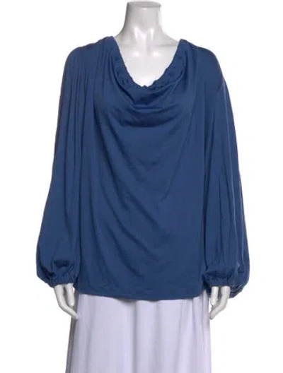 Pre-owned Sofie D'hoore Wool Cowl Neck Blouse In Blue