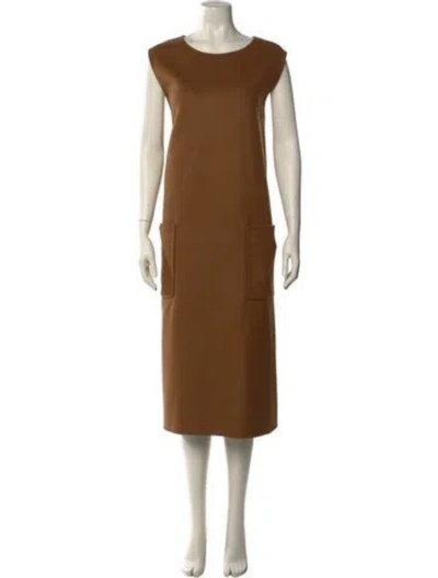 Pre-owned Sofie D'hoore Wool Long Dress In Brown