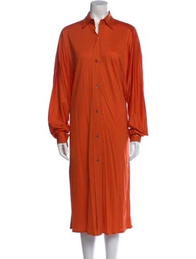 Pre-owned Sofie D'hoore Wool Midi Length Dress In Orange