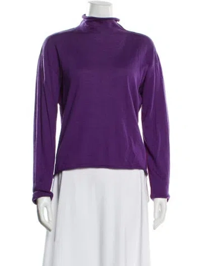Pre-owned Sofie D'hoore Wool Mock Neck Sweater In Purple