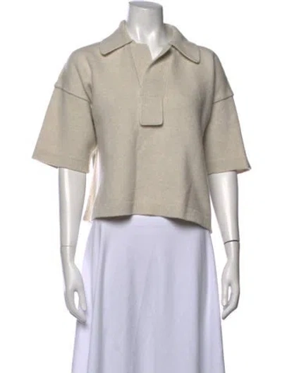 Pre-owned Sofie D'hoore Wool Short Sleeve Polo In Neutrals