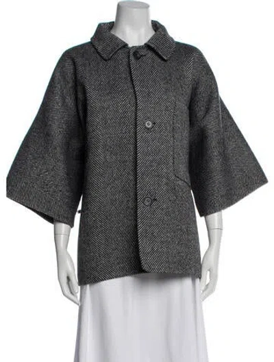 Pre-owned Sofie D'hoore Wool Tweed Pattern Jacket In Black