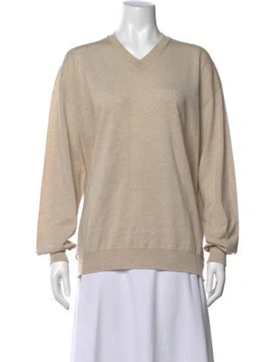 Pre-owned Sofie D'hoore Wool V-neck Sweater In Neutral