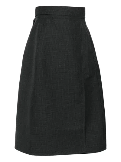 Sofie D'hoore Wrap Checked Skirt In Black