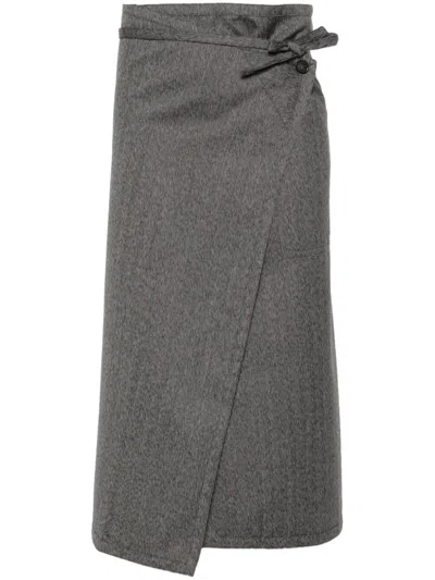 Sofie D'hoore Wrap Midi Skirt In Grey