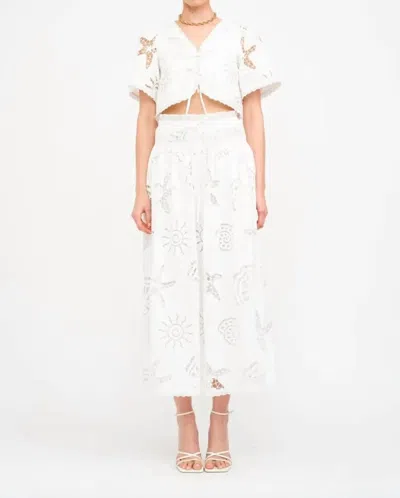 Sofie The Label Abbott Embroidered Midi Skirt In Off White