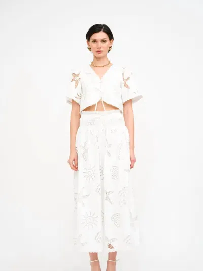 Sofie The Label Abbott Tie Front Blouse In Off White