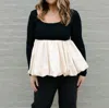 Sofie The Label Agnes Bubble Top In Black-natural In Black