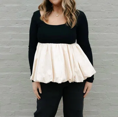 SOFIE THE LABEL AGNES BUBBLE TOP IN BLACK