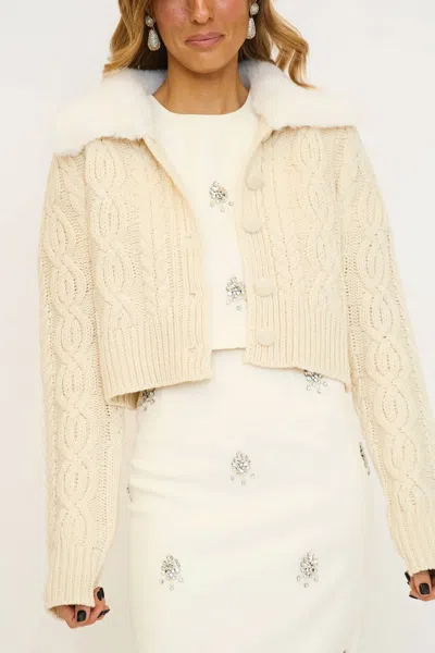 Sofie The Label Angie Cardigan In Ivory In Multi