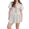 Sofie The Label Aria Pleated Mini Skirt In Natural In White