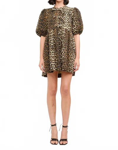Sofie The Label Arlo Leopard Mini Dress In Brown