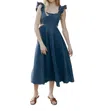 Sofie The Label Ashton Midi Dress In Denim In Multi