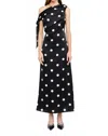 Sofie The Label Astrid Polka Dot Midi Dress In Black In Black