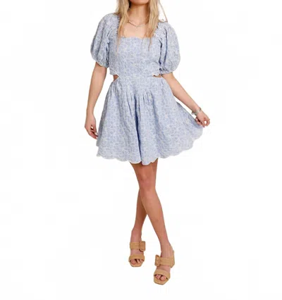 Sofie The Label Bailey Embroidered Mini Dress In Blue