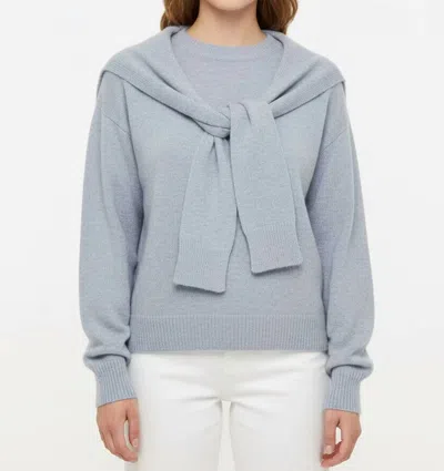 Sofie The Label Beau Pullover Sweater With Shoulder Ties In Blue