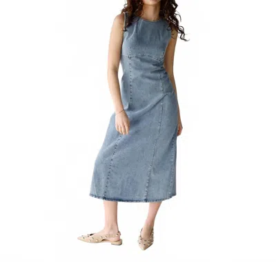 Sofie The Label Bluebird Denim Midi Dress In Medium Blue