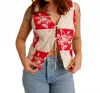 Sofie The Label Blush Hour Tie Front Top In Multi In Red