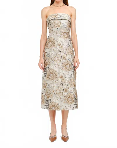 Sofie The Label Brooke Brocade Dress In Taupe In Gray