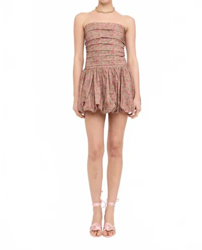 Sofie The Label Carmel Floral Mini Dress In Fuchsia In Brown