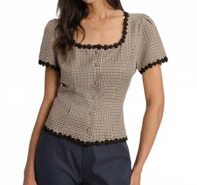 Sofie The Label Chelsea Gingham Top In Brown