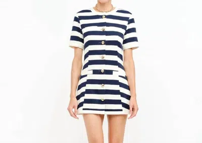 Sofie The Label Classic Striped Mini Dress In Black In Multi
