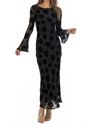 Sofie The Label Georgie Burnout Velvet Dress In Black In Multi