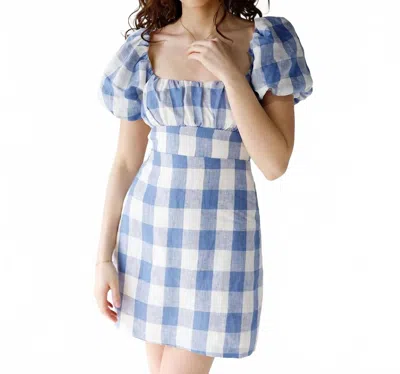 Sofie The Label Gingham Mini Dress In Berry Sweet In Blue