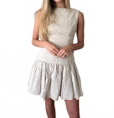 Sofie The Label Hadley Linen Drop Peplum Mini Dress In Natural In Neutral