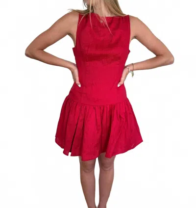 Sofie The Label Hadley Linen Drop Peplum Mini Dress In Red