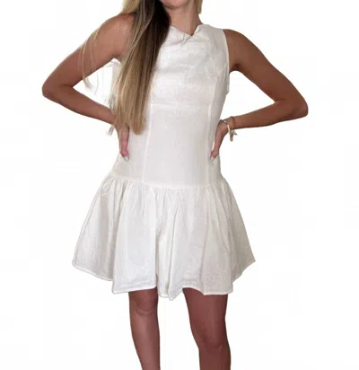 Sofie The Label Hadley Linen Drop Peplum Mini Dress In White