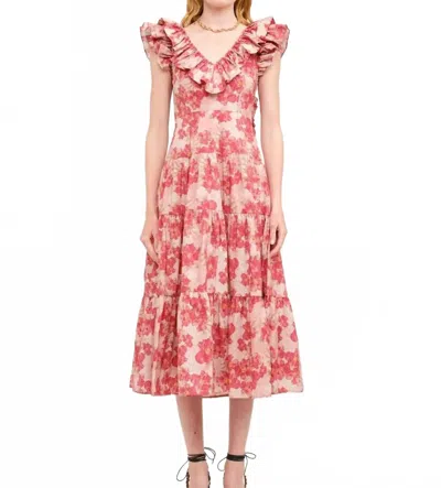 Sofie The Label Hadley Midi Dress In Red In Pink