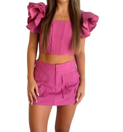 Sofie The Label Hailey Cargo Mini Skort In Pink In Purple