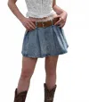 Sofie The Label Hayride Pleated Skirt In Blue In Blue