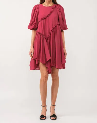 Sofie The Label Izzy Asymmetrical Dress In Cognac In Pink