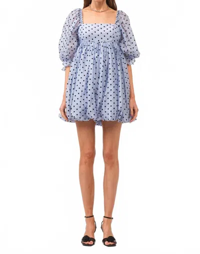 Sofie The Label Jacquelyn Polka Dot Dress In Light Blue