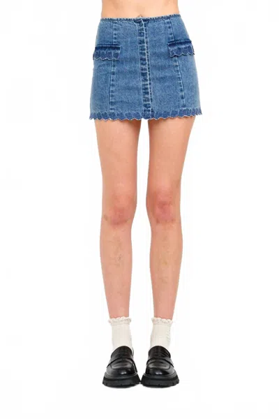 Sofie The Label Jaelynn Skirt In Denim In Blue