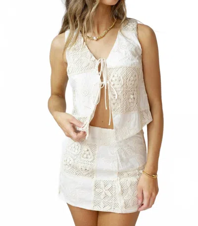 Sofie The Label Joyce Crochet Top And Mini Skirt Set In Off White
